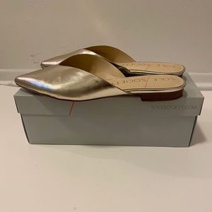 Sole Society Rosemond Gold Mules Size 9 1/2